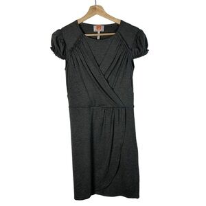 Laundry by Design Dark Gray Wrap Bust Y2K Mini Dress 6